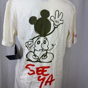 Disney Artist Series Bret Iwan Cream Tee with Mickey SEE YA! Graphic